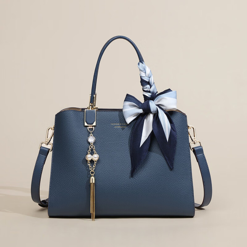 纪诗哲(GIEVSZHE)包包女包新款轻奢女士单肩斜挎手提包情人节生日礼物送老婆 蓝色