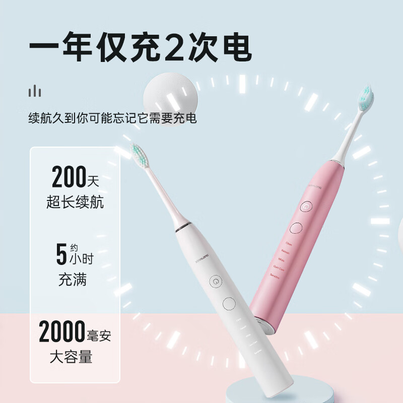 西马龙电动牙刷成人男女士声波震动充电式软毛情侣款套装送老公老婆礼物 505P睿智黑【4支刷头+收纳盒】今日下单多送2刷头
