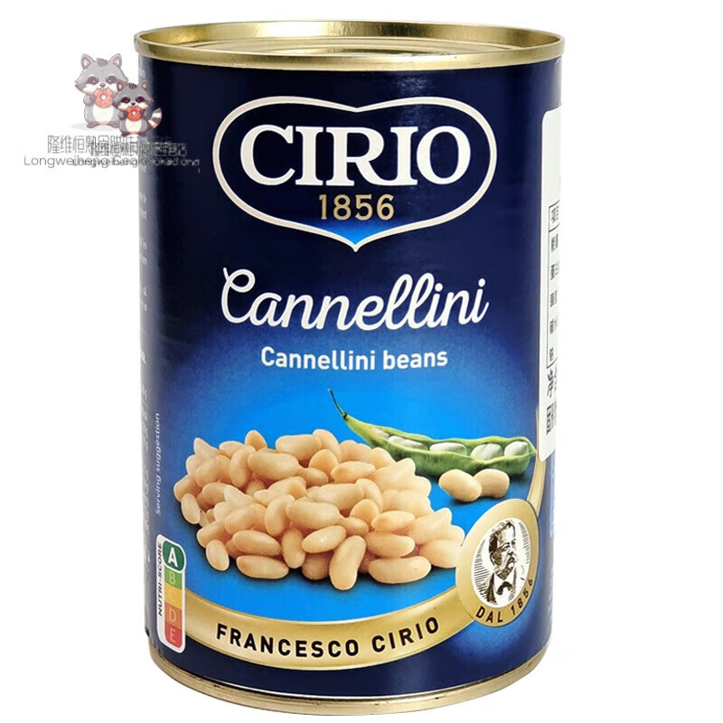 茄意歐白蕓豆罐頭意大利白豆已熟粗糧白云豆即食CANNELLINI BEANS 凈含量400g 固形物含量 240g