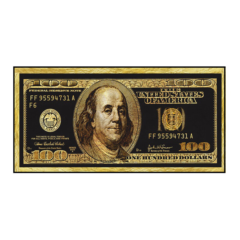 大仟印像潮流黄金美金装饰画客厅餐厅咖啡厅恶搞挂画涂鸦美元钞票版画