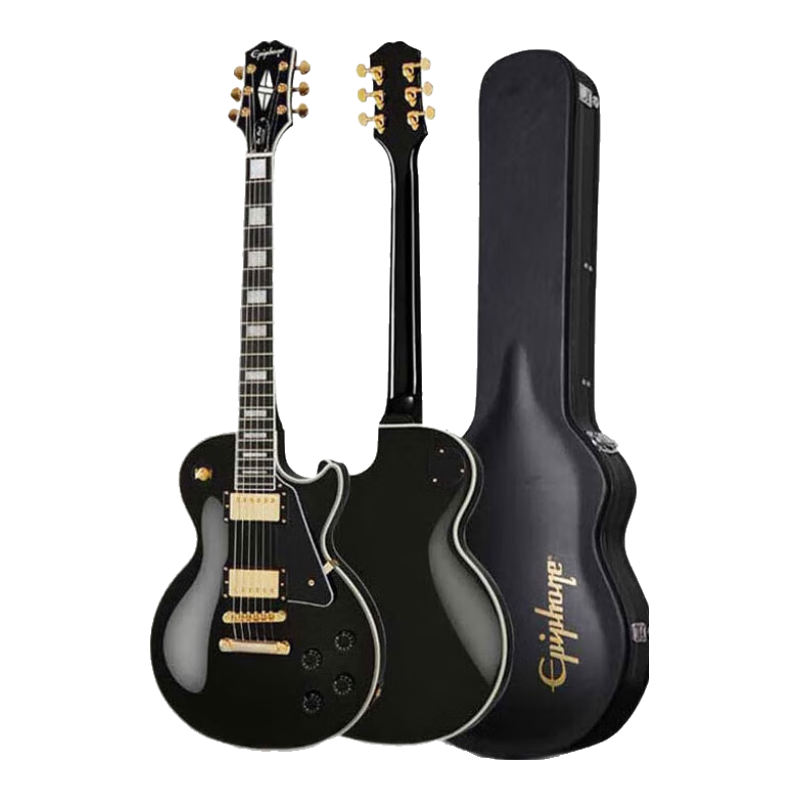 epiphone易普鋒黑卡電吉他 Les Paul Custom 初學者入門演奏男女吉他套裝 