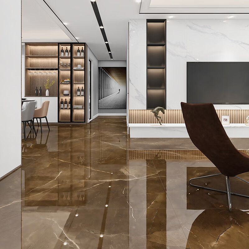 妙普乐地板砖客厅750x1500咖棕色通体大理石瓷砖750x1500客厅卫生间地