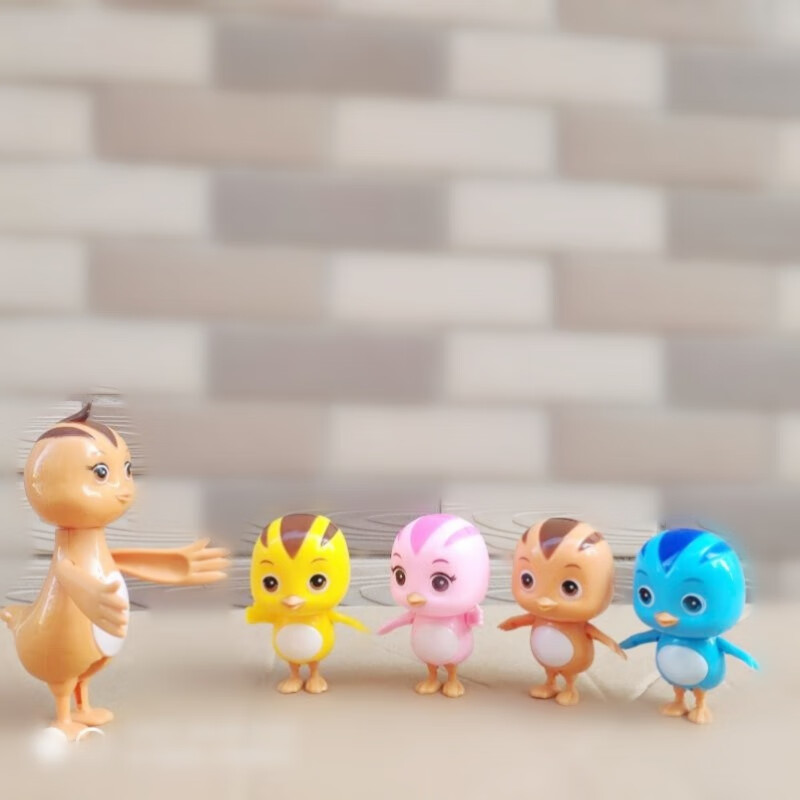 迦图鲮萌鸡小队玩具全套5个可动公仔玩偶套装儿童全套玩具欢欢蛋糕
