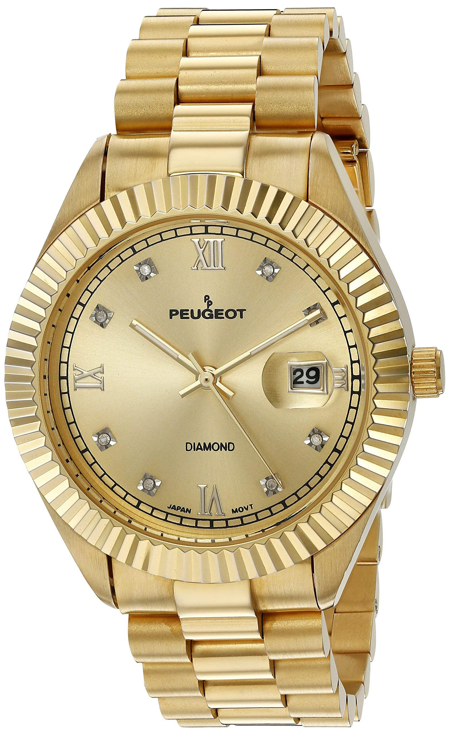 PEUGEOT标致 14K镀金钻石奢华手表 Gold Large