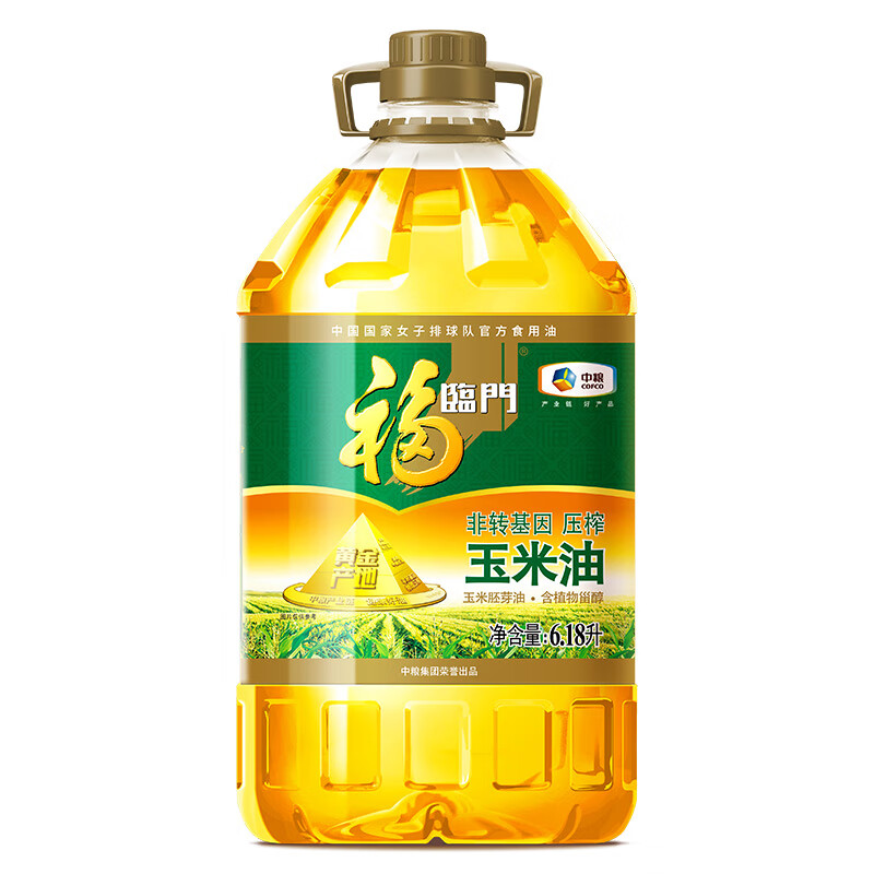 福临门 食用油 非转基因压榨一级黄金产地玉米胚芽油6.18L 中粮出品
