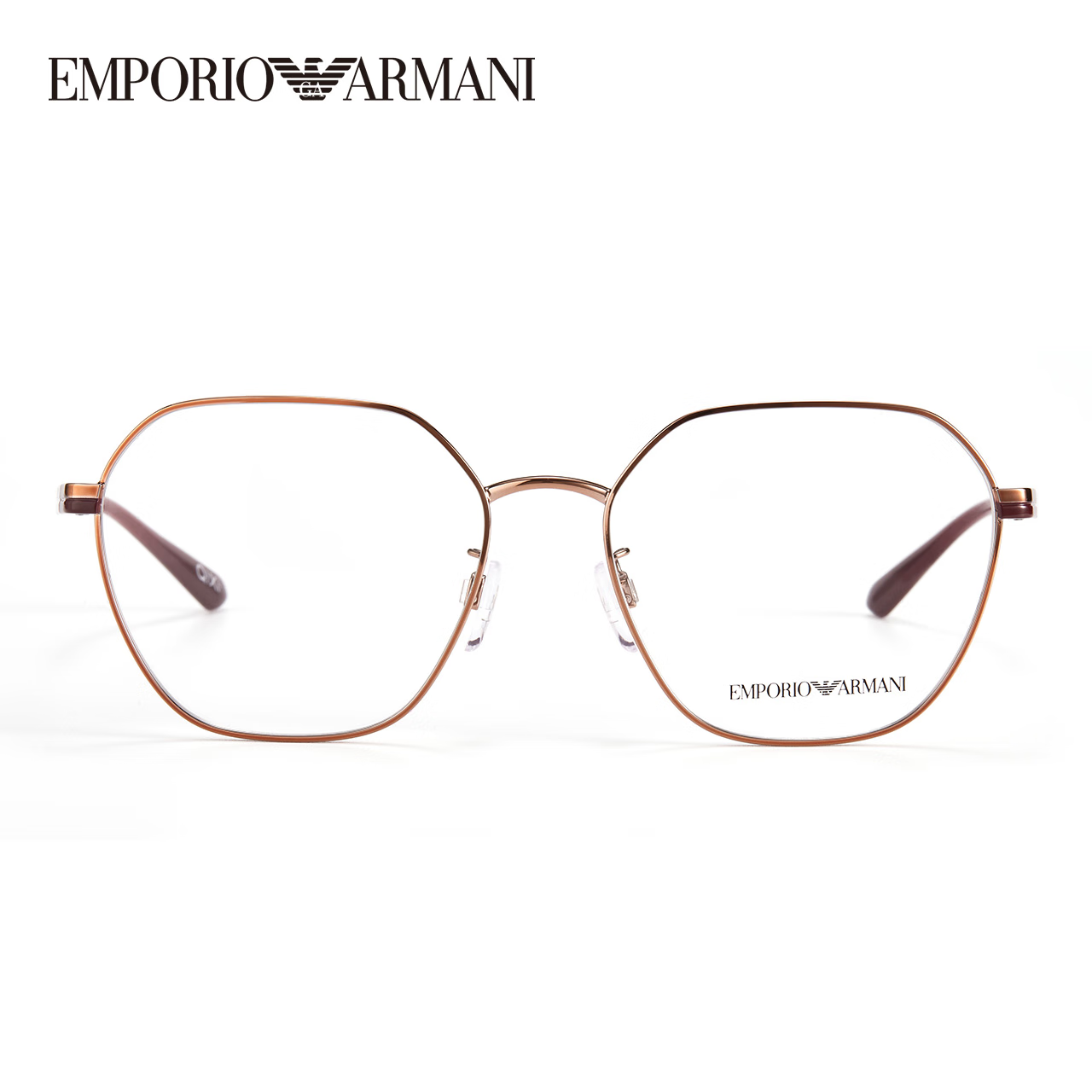 阿玛尼（Emporio Armani）近视眼镜框女明星同款眼镜架金属全框可配度数镜片1145 3334酒红色脚套【赠防蓝光镜片】