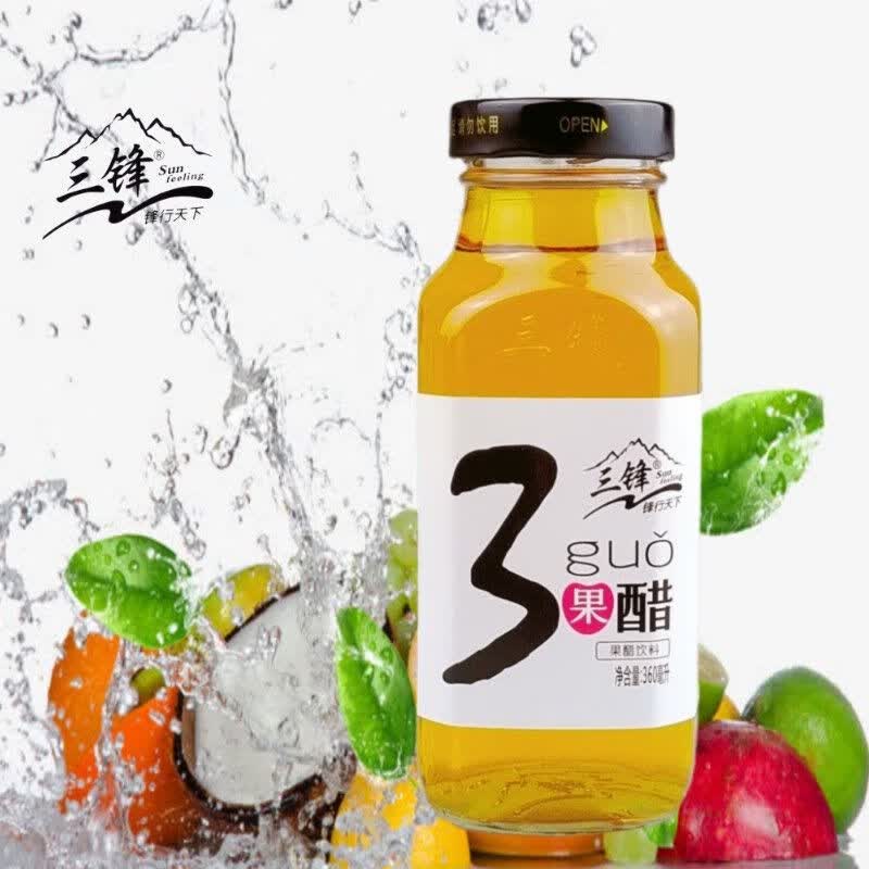 三锋苹果醋360毫升四种口味可混搭果汁含量60%日期新鲜现货速发 原味