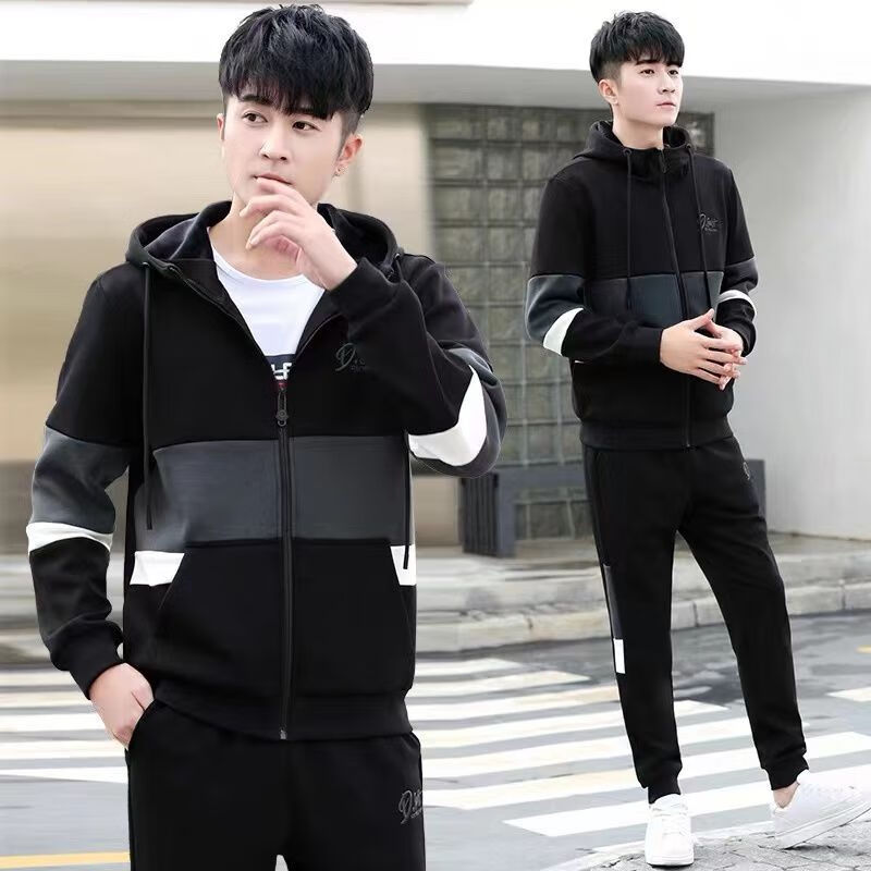 北岑16岁-23岁青少年秋冬季男士夹克运动服套装男初中生男生外套18岁