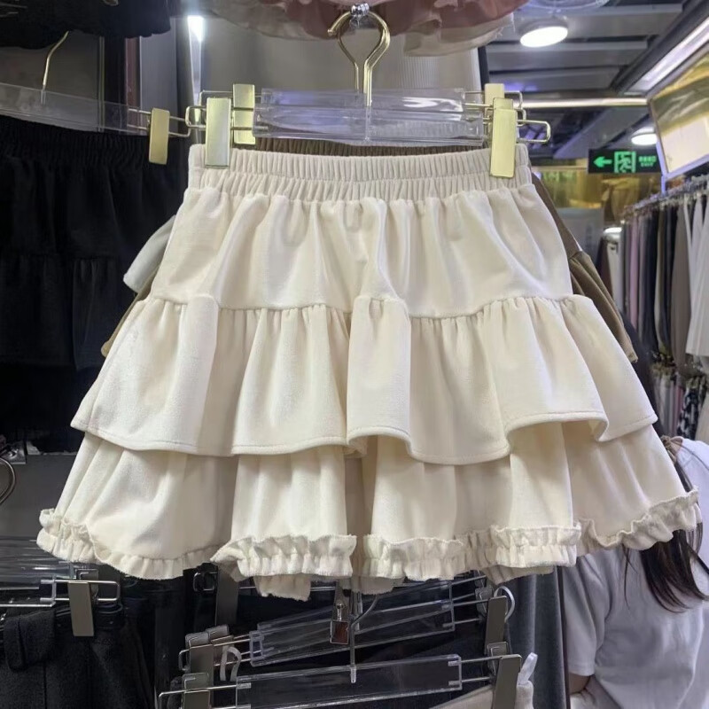 浅黛颜2024法式双层荷叶蛋糕春秋夏新款松紧腰显瘦百搭防走光半身裙