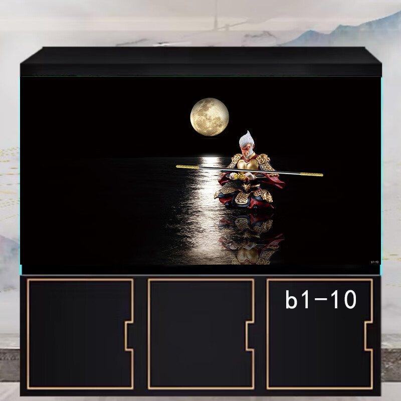 双凤迎贵来新款孙悟空鱼缸背景贴纸背景画缸外正面带胶3d高清造景尺寸