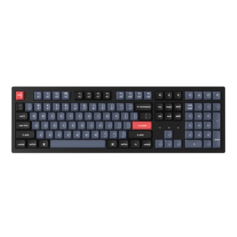 keychron 渴创 K10Pro 机械键盘  蓝牙键盘 客制化键盘 无线办公键盘 兼容Mac/Win系统 炭黑 K10Pro-不可插拔 白光版 红轴