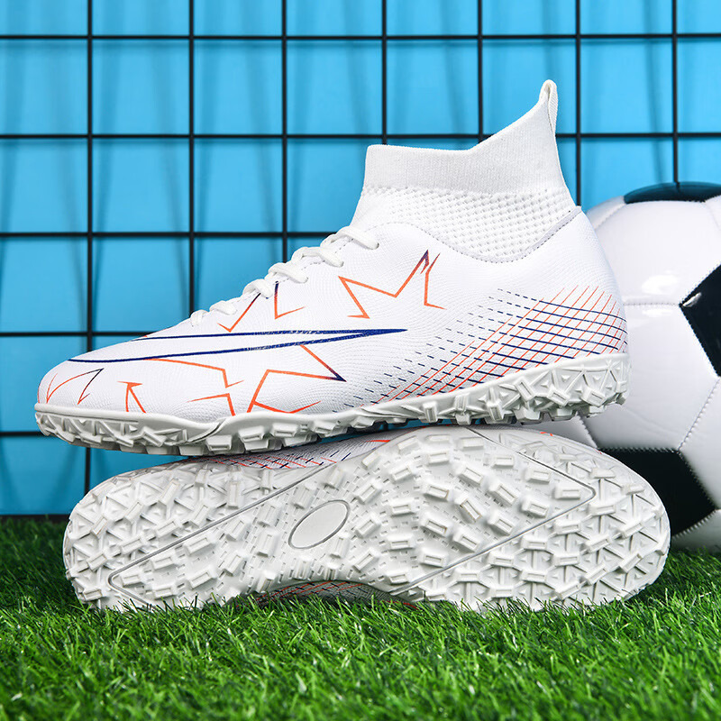 安踏行新款高帮足球鞋男款fg长钉tf碎钉学生室外防滑训练运动鞋 x350