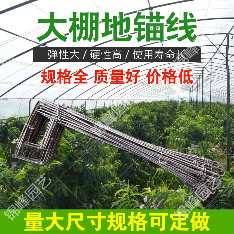 奔新农(benxinnong)温室大棚钢丝地锚热镀锌防锈耐腐蚀固定压膜绳预埋