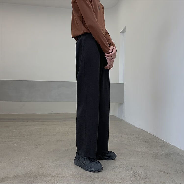 formrcy搭配风衣的裤子休闲西裤男秋冬季裤子日系古着咖色轻熟风搭配