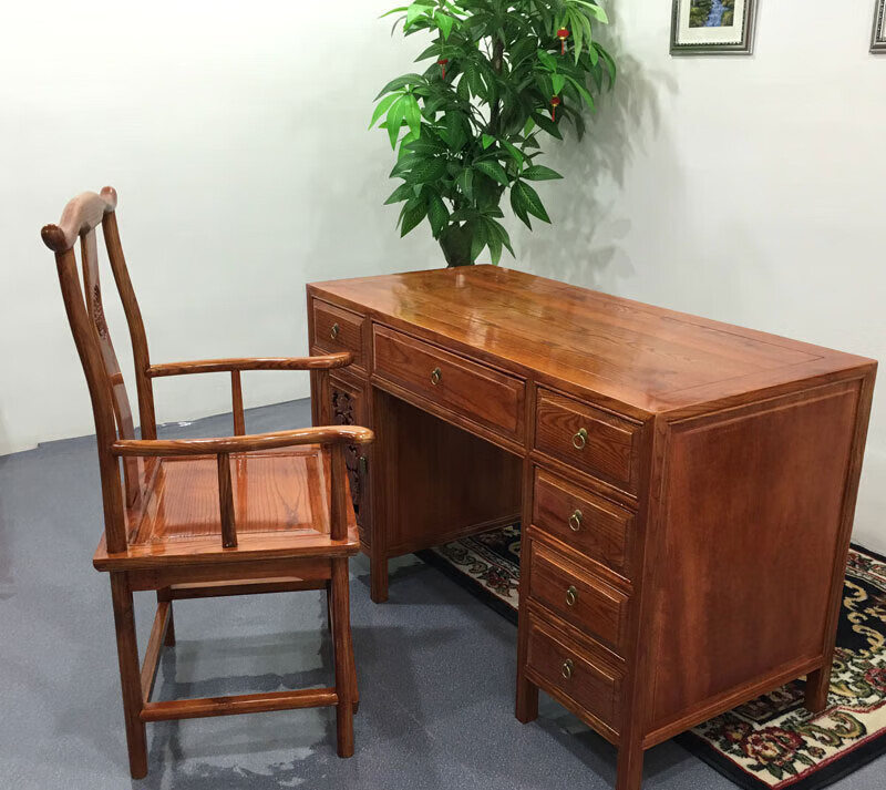 优依福仿古中医诊断桌中式电脑桌仿古办公桌实木榆木中医诊断桌学生