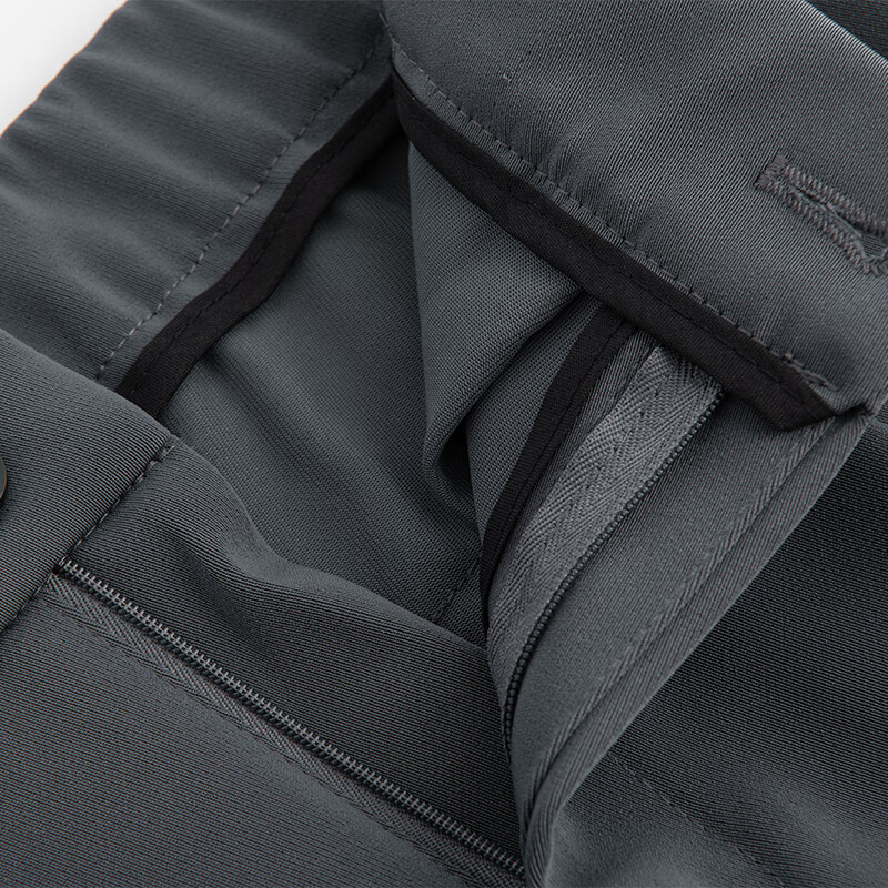 PBOA加绒宽松西裤男学生垂感松紧腰秋冬厚款商务休闲直筒阔腿长西装裤 深灰加绒【长裤】 L (建议120-135斤)