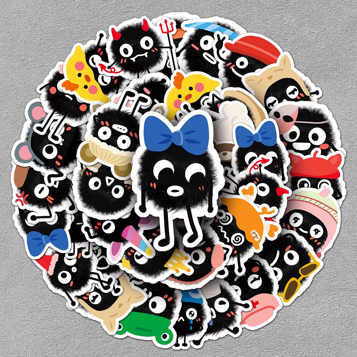 50张原创煤球卡通可爱贴纸 笔记本保温杯墙饰手机壳ipad小贴画 个性