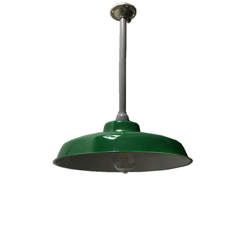 仿搪瓷灯经典怀旧复古吊灯深浅灯罩工矿灯罩马路弯灯军绿 浅30cm配