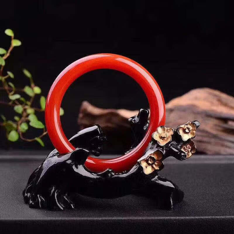 益福顺保山南红手镯川料圆条手镯仅原矿南红 精品手镯53圈口