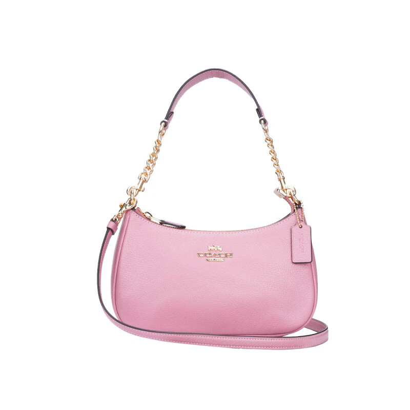 coach 奥莱款女士皮质单肩斜挎手提包 圣诞节礼物 粉色ca209imous