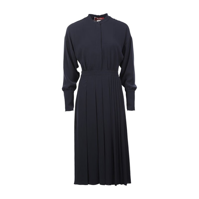 麦丝玛拉（MaxMara）女士Studio系列 纯色连衣裙长裙62210327000LEMBI 深蓝色 40