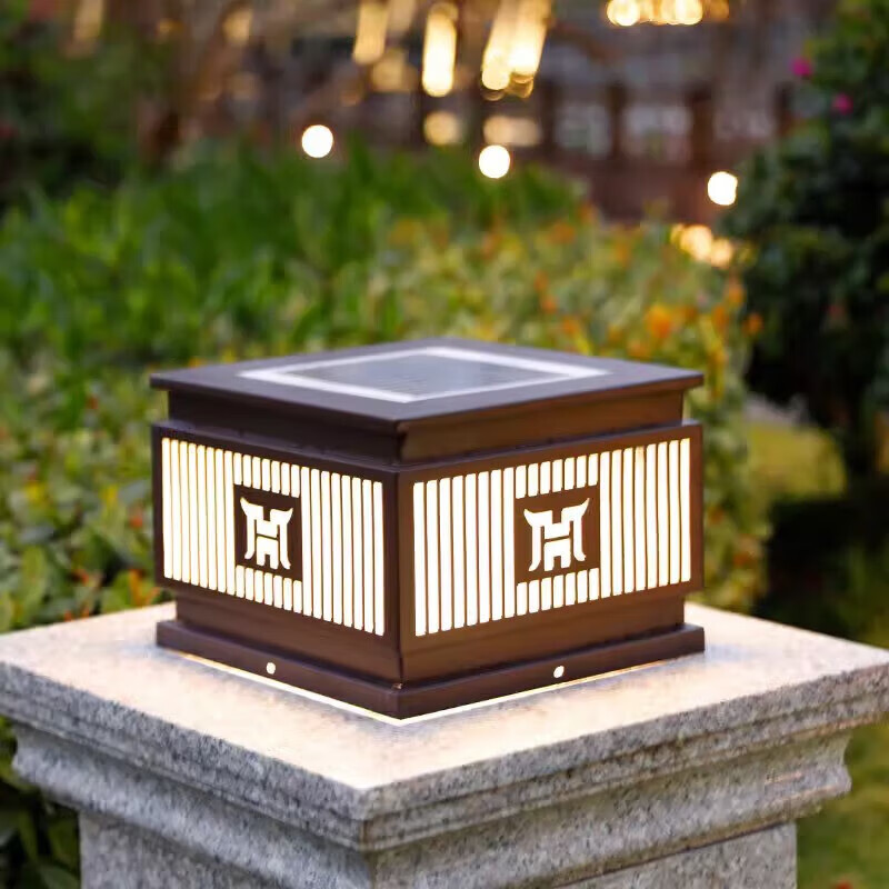 gbj柱头灯太阳能围墙灯户外庭院灯防水门柱灯大门灯别墅柱子灯门头灯