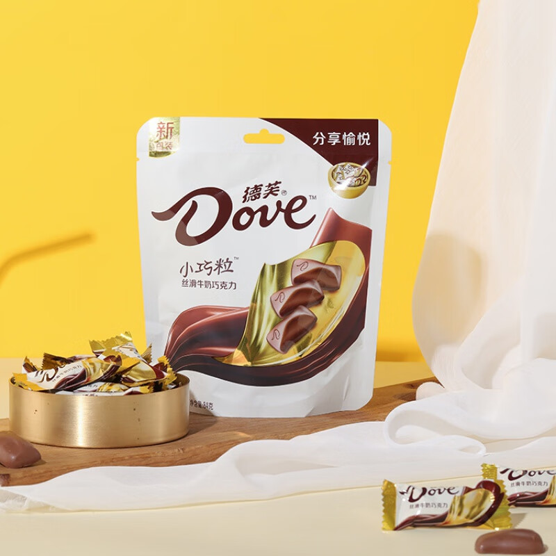 德芙小巧粒牛奶巧克力 丝滑牛奶84g*2袋