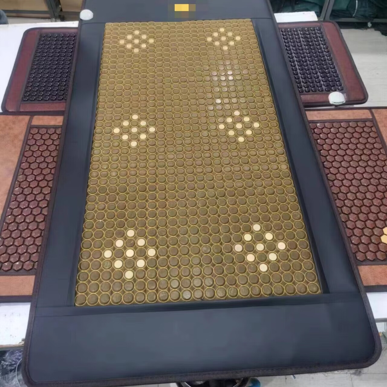 力信玉业药王石床垫玉石加热床垫远红外磁疗床垫负离子床垫黑绿玉床垫