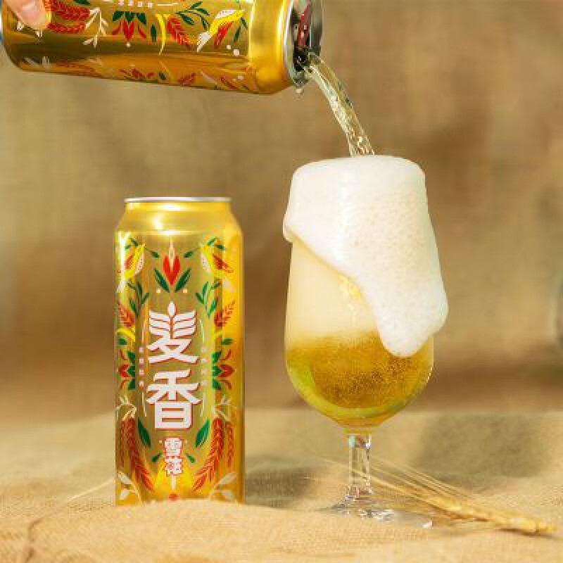 雪花（SNOW）啤酒(snow beer)麦香8度 500ml*24听 整箱装 6月到期 500mL 24罐 *