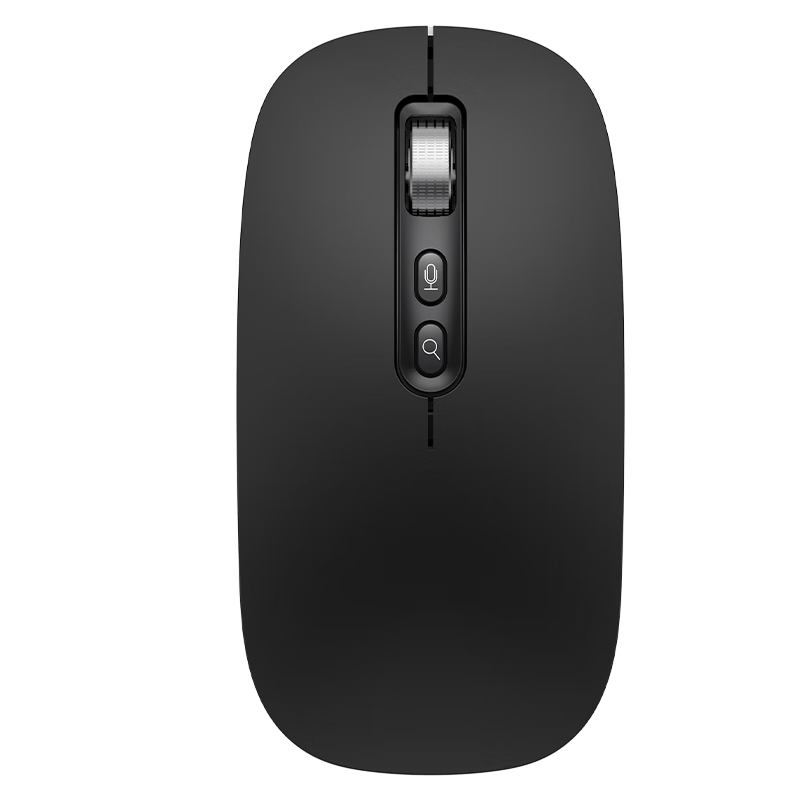 万鱼智能语音无线蓝牙鼠标 三模静音办公鼠标适用小米华为苹果惠普联想笔记本台式电脑便携可充电 黑色