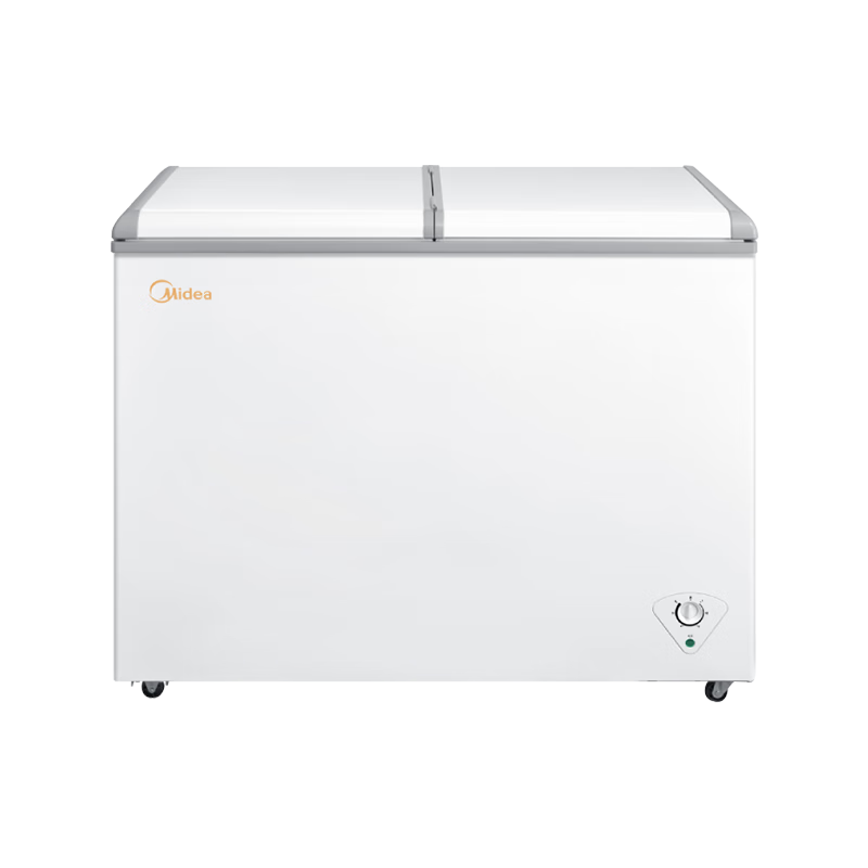 美的(Midea)雙溫冰柜家用冷藏冷凍兩用臥式電冰柜商用 雙頂開 省電囤貨冷柜 BCD-220VM(E) 220L