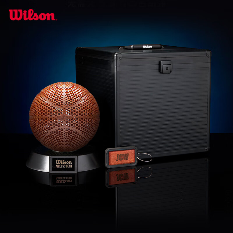 威尔胜（Wilson）官方2024年新款3D打印黑科技无充气概念篮球限量编号收藏礼盒 3D球礼盒 （可定制铭牌刻字）