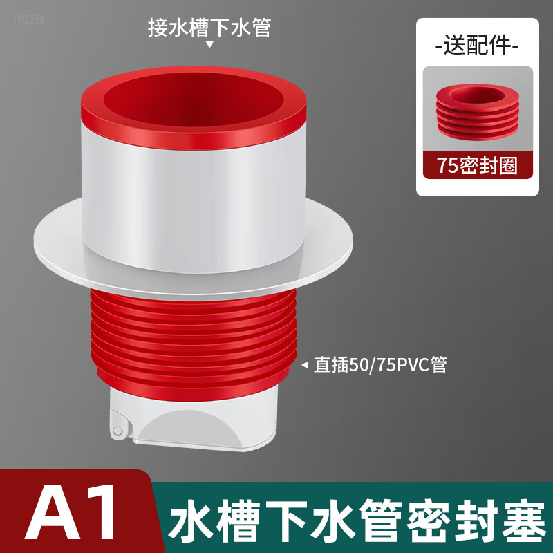 hywlkj厨房下水管三通洗菜盆洗碗机75排水管道专用接头防返臭神器分水
