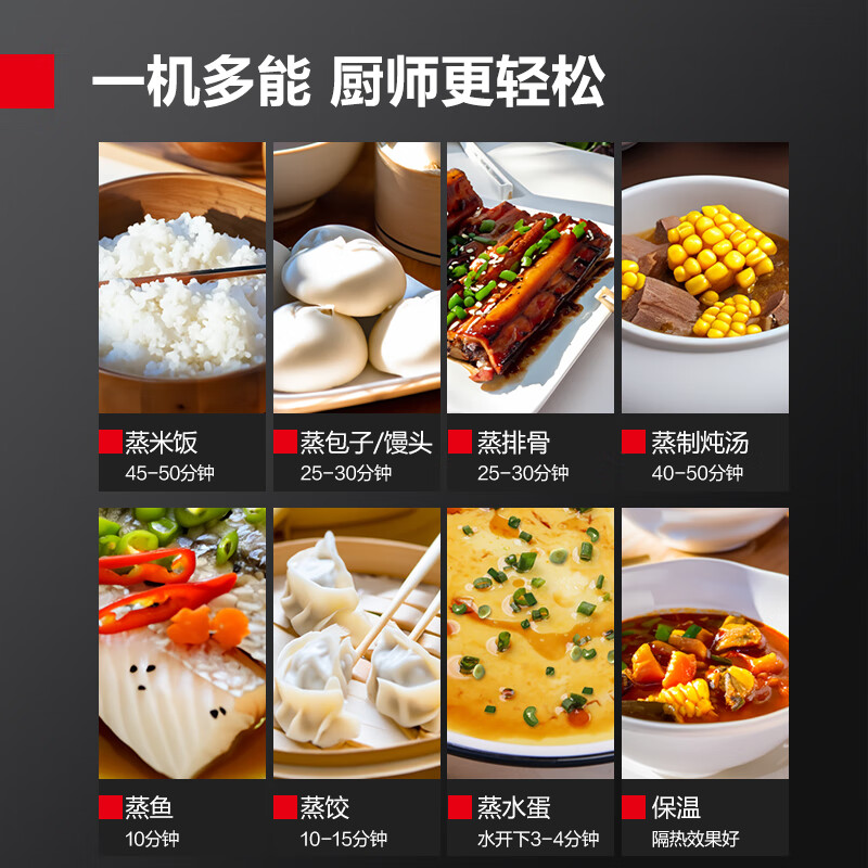 德玛仕(DEMASHI)蒸饭柜蒸饭车单位学校蒸箱商用蒸饭箱蒸饭机蒸箱食堂饭堂 安全蒸柜蒸包炉小型 小4盘220V丨供10~20人丨ZFG-04J1