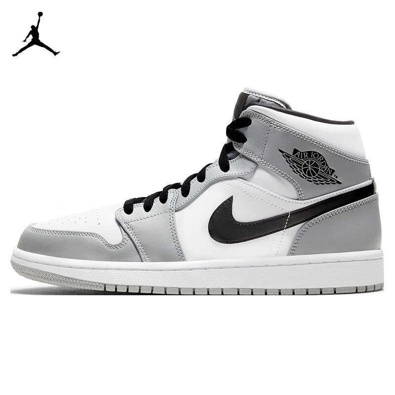 耐克NIKE篮球鞋男AJ1乔1气垫AIR JORDAN 1运动鞋554724-092浅烟灰41