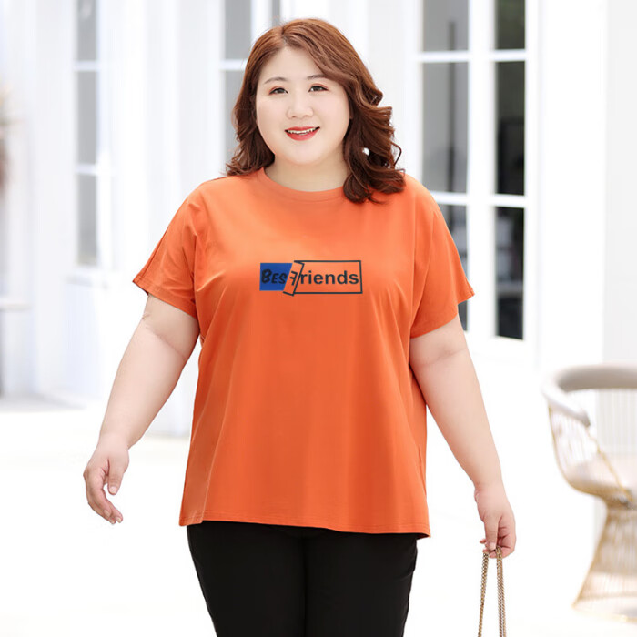米诗德适合胖人穿的衣服肥婆夏装上衣300斤大码女装胖mmt恤女士夏季
