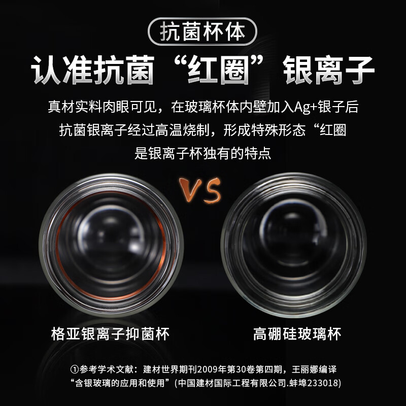 格亚(GEYA)纯钛抑菌双层玻璃杯ag+银离子抗菌茶杯男高档商务办公水杯泡茶杯 Ag+纯钛抗菌款【皮质礼盒】400ml