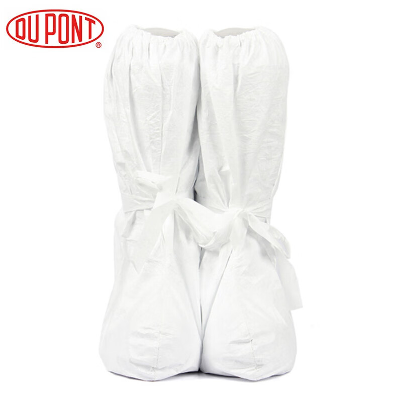 杜邦防护靴套1422高筒防尘脚套防水医疾控疗靴套实验绑带防滑鞋套 靴