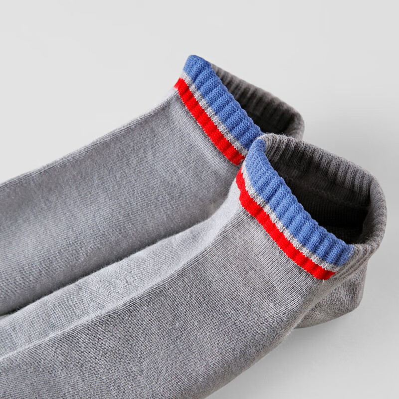 短袜子男士CK纯棉吸汗透气 弹力运动休闲弹力低帮短筒款式袜子 W2CK 6灰 均码