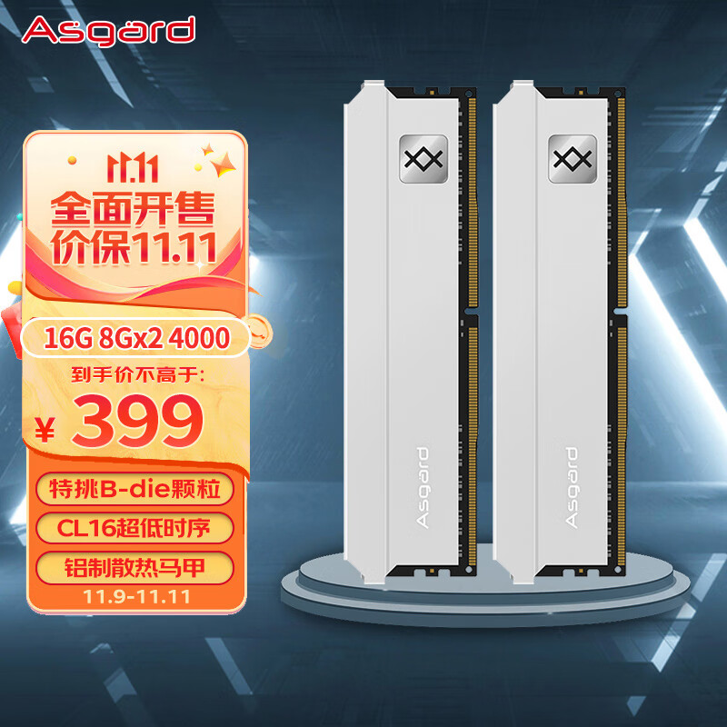 阿斯加特（Asgard）16GB(8Gx2)套装 DDR4 4000 台式机内存条 弗雷系列-钛银甲 【C16】怎么看?