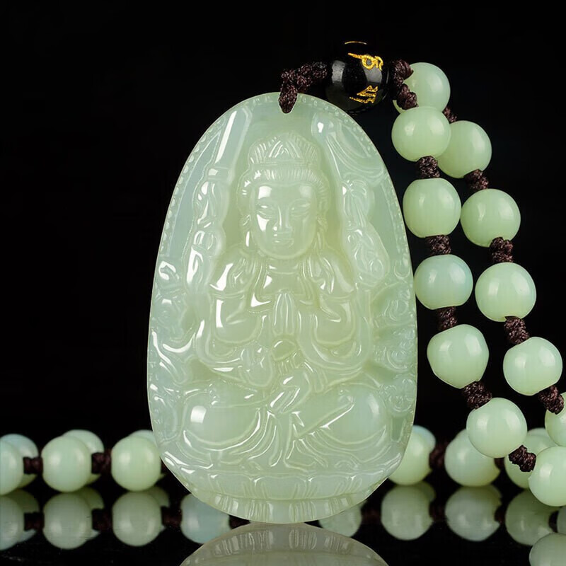 京莹和田玉本命佛吊坠男女款十二生肖守护菩萨项链本命年送男女友礼物 钥匙扣款【下单请备注生肖】