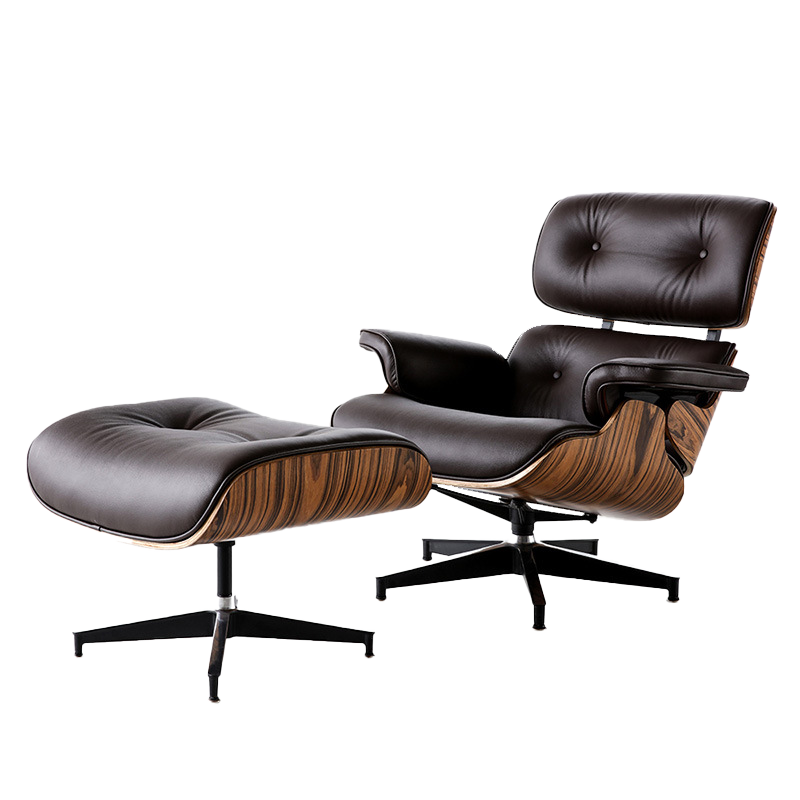 罗氏兄弟 办公椅eames lounge chair伊姆斯高端皮椅电脑椅阳台客厅休闲懒人椅酒店躺椅单人沙发椅 头层牛皮款