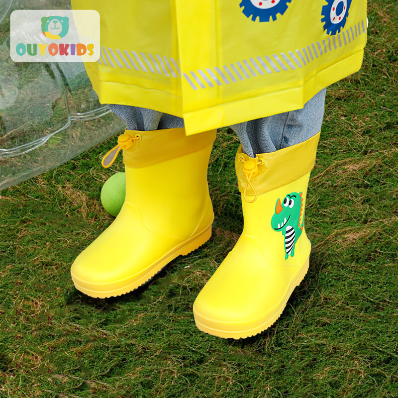 欧育儿童雨鞋女童雨靴小童幼儿松紧口雨鞋软底水鞋防水B1658黄色180使用感如何?