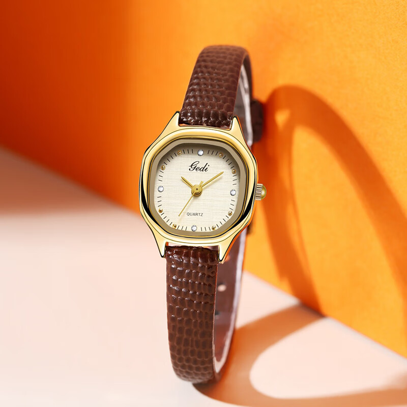 古西雅广西南宁桂花牌手表女同款机械风格复古国产仿蛇纹皮带石英手表