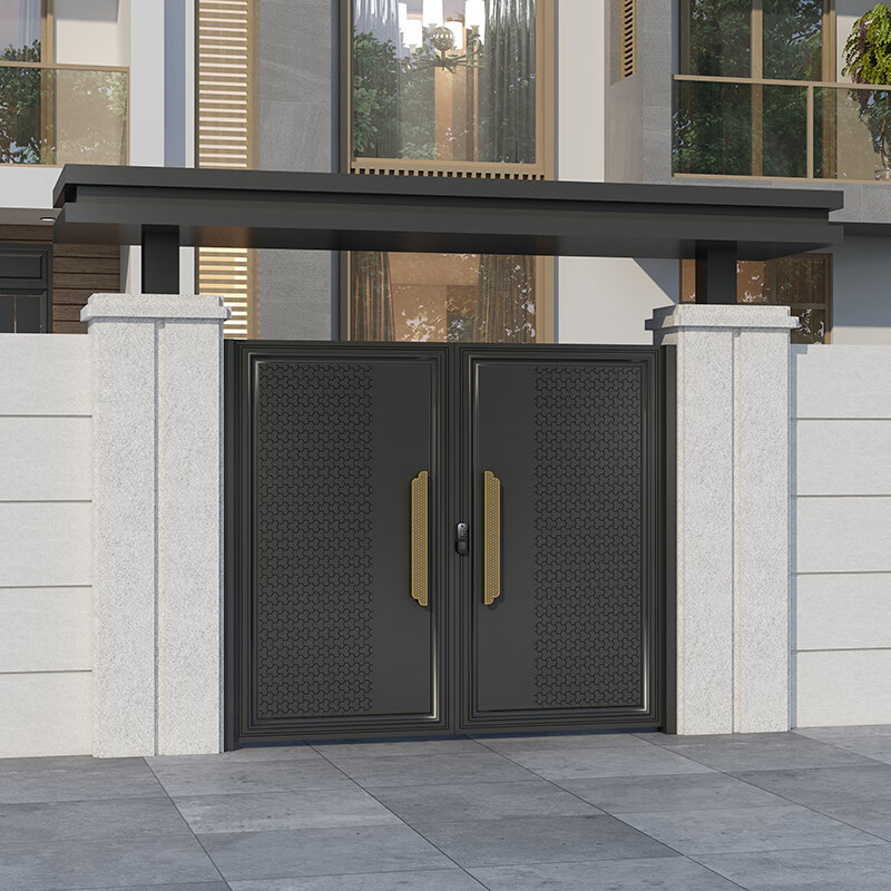 自建房铝合金门楼乡村铝艺院子门围墙门头 铝艺单面精雕款式1一平方