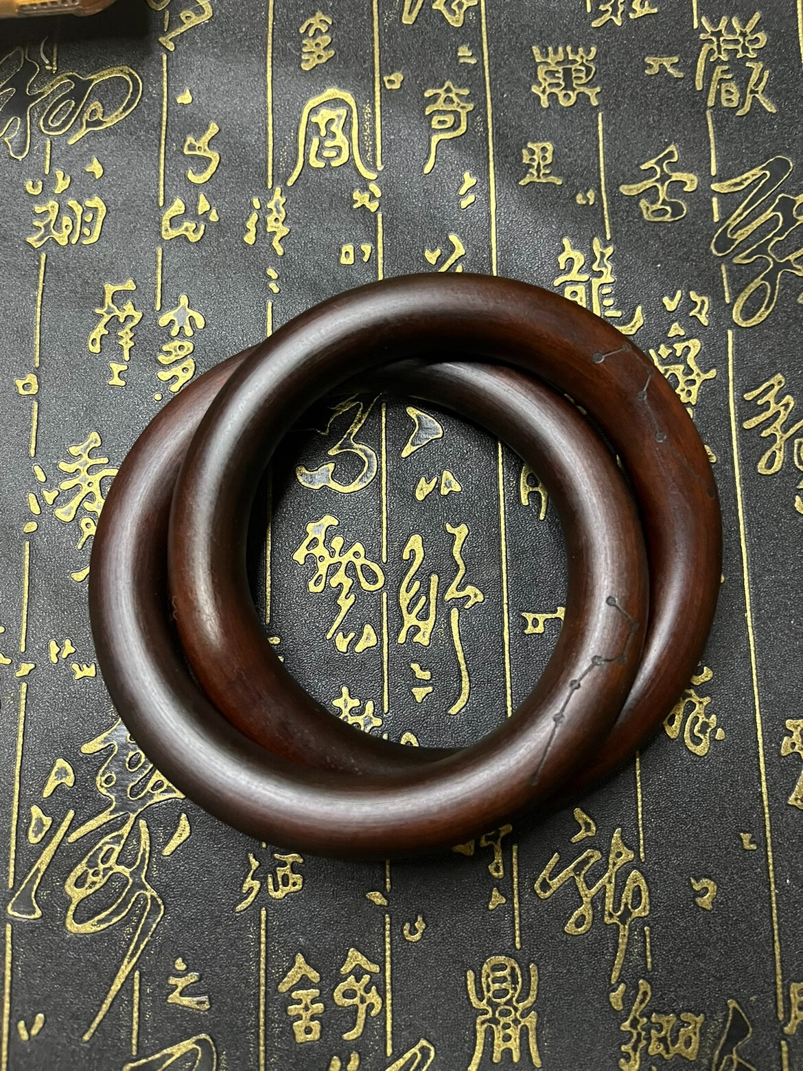 慕绢道家雷击枣木乾坤圈张至顺道长桃木乾坤阴阳圈手镯把件法器整木雕