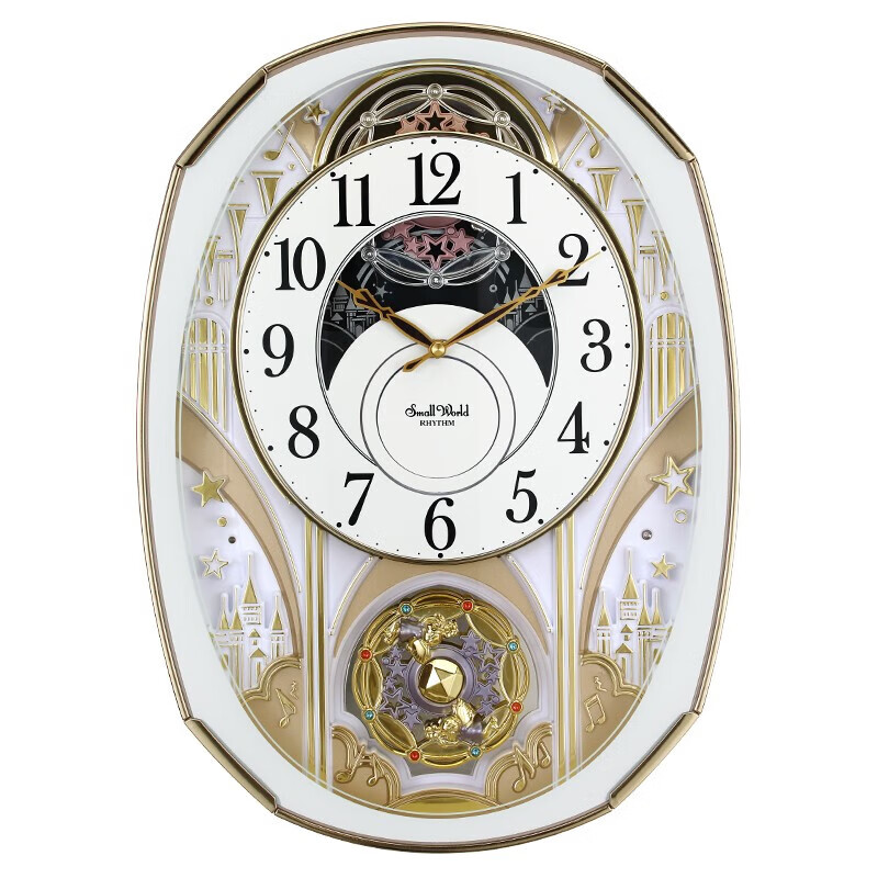 丽声（RHYTHM）挂钟客厅挂表创意音乐报时时钟装饰钟表挂墙44.7cm 4MH430WR03