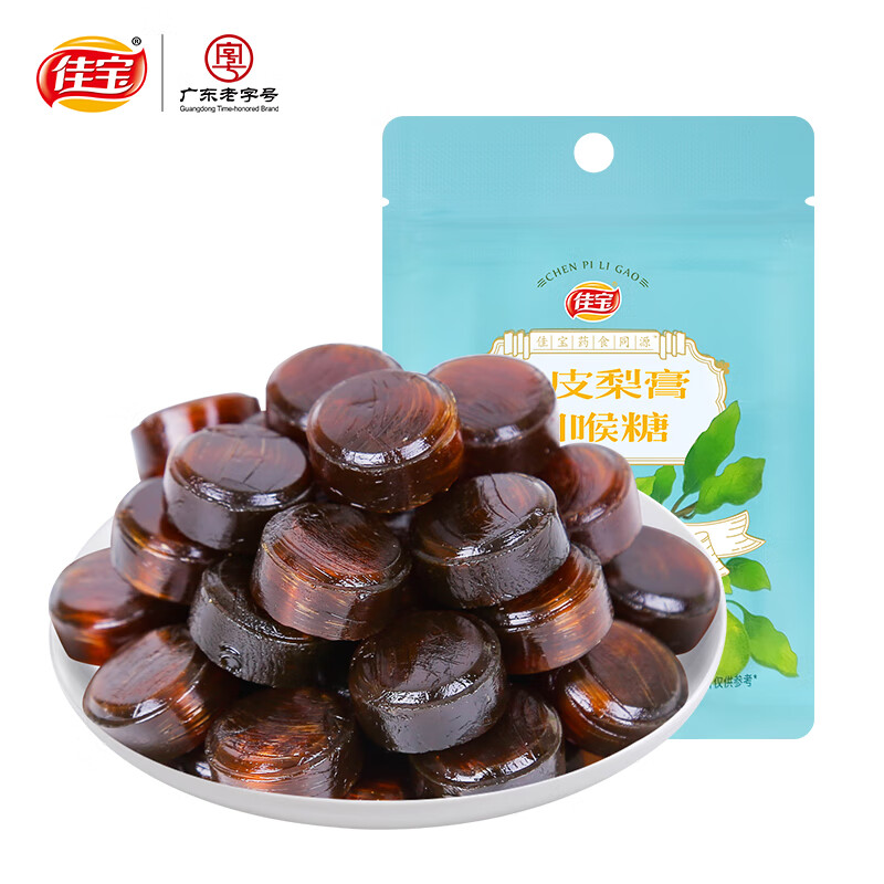 佳宝 陈皮梨膏润喉糖 儿童秋梨膏糖护嗓薄荷味糖果零食袋装 15g /袋 陈皮梨膏润喉糖15g*5袋/6颗装
