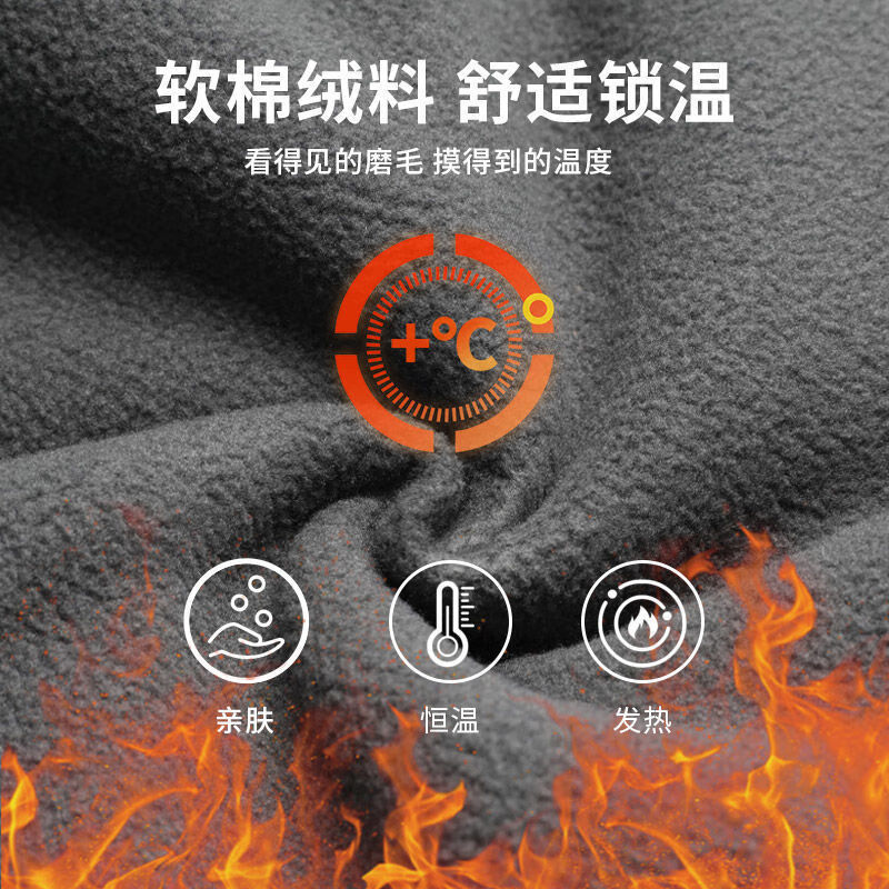 【优选】户外骑行头套面罩防寒防风滑雪保暖加大摇粒绒抓绒面罩 红色 均码