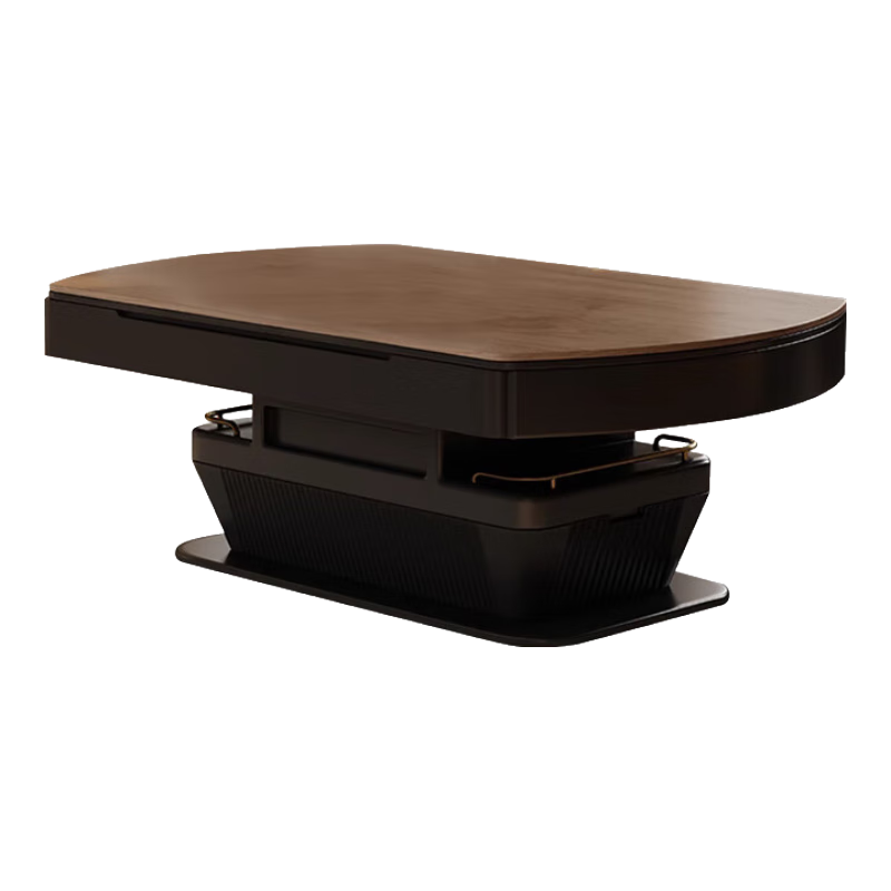 新鋁途升降折疊實(shí)木茶幾圓形餐桌一體兩用家用小戶(hù)型客廳2025新款中古風(fēng) 實(shí)木多層板丨升降茶幾+靠背椅*4